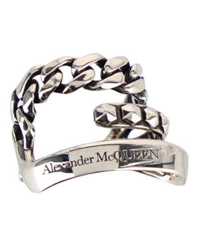Pre-owned Alexander Mcqueen Men's  Punk Ear Cuff In Silver