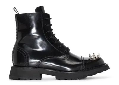 Pre-owned Alexander Mcqueen Men's  Punk Stud Boot Sneakers In Black