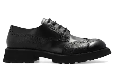 Pre-owned Alexander Mcqueen Men's  Punk Worker Derby Laceup Sneakers Sneakers In Black