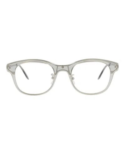 Pre-owned Alexander Mcqueen Men's  Roundframe Acetate Optical Frames In Grey Silver Transparent (am0266o/300086