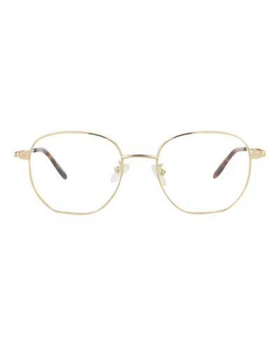 Pre-owned Alexander Mcqueen Men's  Roundframe Metal Optical Frames In Gold Gold Transparent (am0267o/30008679/0