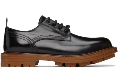 Pre-owned Alexander Mcqueen Men's  Shiny Derby Oxfords Sneakers In Black/brown In Multi