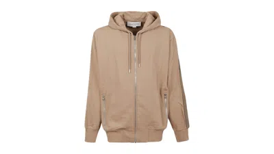 Pre-owned Alexander Mcqueen Men's  Side Logoprint Zipup Hoodie In Beige In Sand