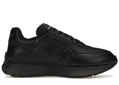 Pre-owned Alexander Mcqueen Men's  Sprint Runner Sealed Logo Sneakers In Black