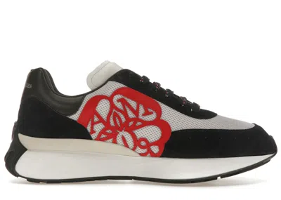 Pre-owned Alexander Mcqueen Men's  Sprint Runner Sneakers In Black/white/red
