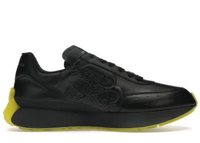Pre-owned Alexander Mcqueen Men's  Sprint Runner Sneakers In Black/yellow In Multi