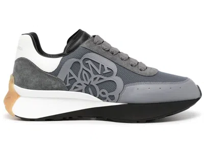 Pre-owned Alexander Mcqueen Men's  Sprint Runner Sneakers In Grey/navy Blue In Multi