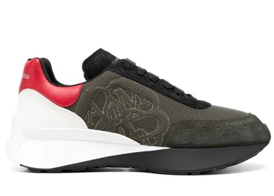 Pre-owned Alexander Mcqueen Men's  Sprint Runner Sneakers In Khaki/colour