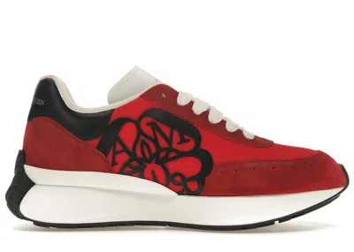 Pre-owned Alexander Mcqueen Men's  Sprint Runner Sneakers In Lust Red