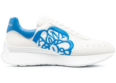 Pre-owned Alexander Mcqueen Men's  Sprint Runner Sneakers In White/cerulean Blue In Multi