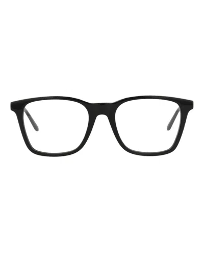 Pre-owned Alexander Mcqueen Men's  Squareframe Acetate Optical Frames In Black Silver Transparent (am0324o/3001