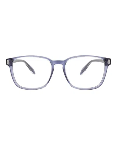 Pre-owned Alexander Mcqueen Men's  Squareframe Acetate Optical Frames In Blue Blue Transparent (am0244o/3000807