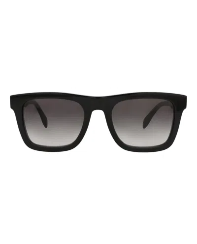 Pre-owned Alexander Mcqueen Men's  Squareframe Acetate Sunglasses In Black Black Grey (am0301s/30010928/001)