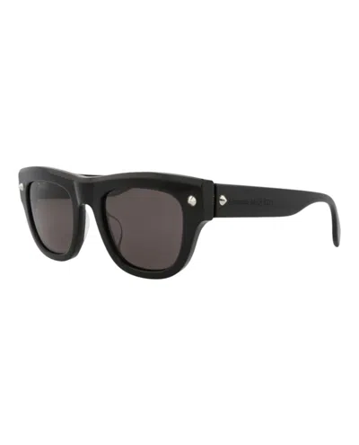 Pre-owned Alexander Mcqueen Men's  Squareframe Recycled Acetate Sunglasses In Black Black Grey (am0425s/3001462