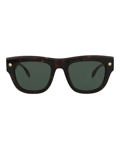 Pre-owned Alexander Mcqueen Men's  Squareframe Recycled Acetate Sunglasses In Havana Havana Green (am0425s/3001