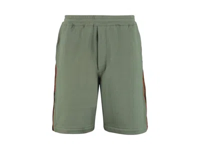 Pre-owned Alexander Mcqueen Men's  Straight Leg Stripe Track Shorts In Green