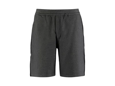 Pre-owned Alexander Mcqueen Men's  Straight Leg Stripe Track Shorts In Grey In Gray