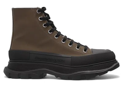 Pre-owned Alexander Mcqueen Men's  Tread Slick Boot Sneakers In Black/khaki In Multi