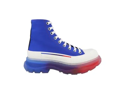 Pre-owned Alexander Mcqueen Men's  Tread Slick Boot Sneakers In Royal/white