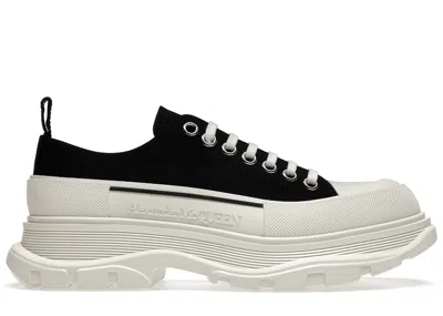 Pre-owned Alexander Mcqueen Men's  Tread Slick Low Lace Up Fw21 Sneakers In Black/white In Multi