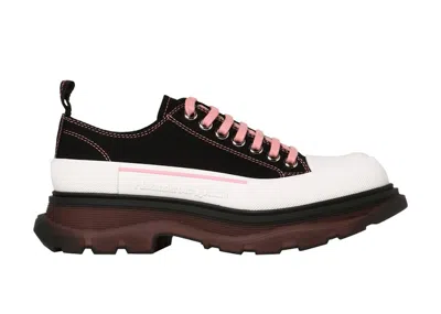 Pre-owned Alexander Mcqueen Men's  Tread Slick Low Lace Up Sneakers In Black/blossom Pink
