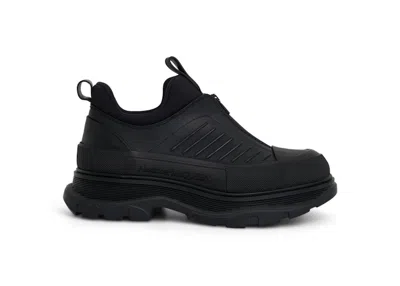 Pre-owned Alexander Mcqueen Men's  Tread Slick Zip Up Sneakers In Black