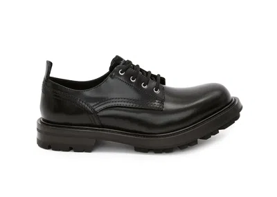 Pre-owned Alexander Mcqueen Men's  Worker Lace Up Sneakers In Black
