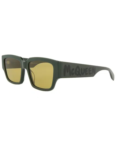 Alexander Mcqueen Men's Am0329s 56mm Sunglasses In Green