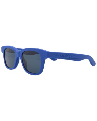 Alexander Mcqueen Men's Am0382s 145mm Sunglasses In Blue