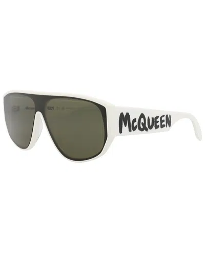 Alexander Mcqueen Men's Am0386s 99mm Sunglasses In White