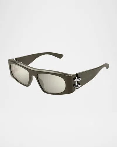 Alexander Mcqueen 53mm Rectangular Sunglasses In Brown