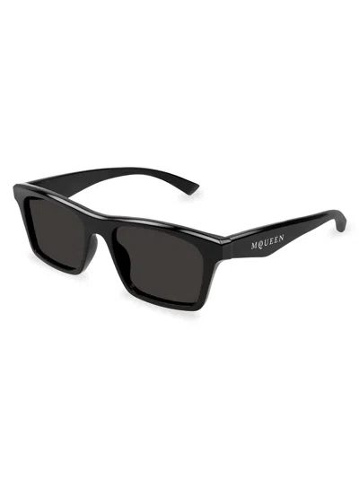 Alexander Mcqueen Men's Am0472s 53mm Square Sunglasses In Black