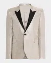 Alexander Mcqueen Men's Metallic Effect Peak Lapel Dinner Jacket In Gray