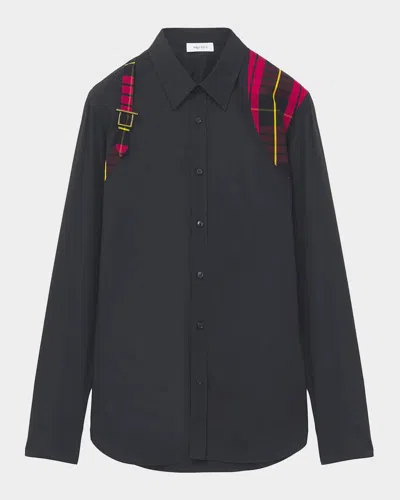 Alexander Mcqueen Panelled Cotton Shirt In Black
