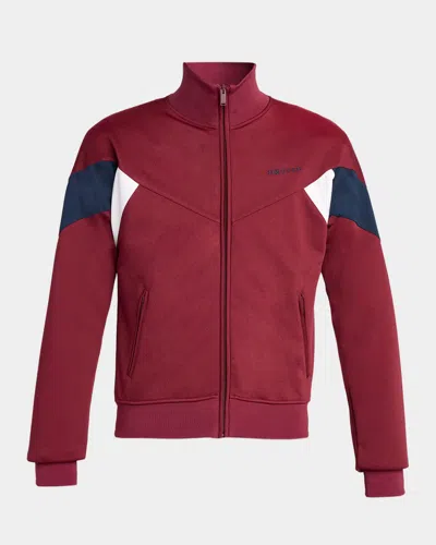 Alexander Mcqueen Men & Apos;s Technical Loopback Chevron Track Jacket In Burgundy