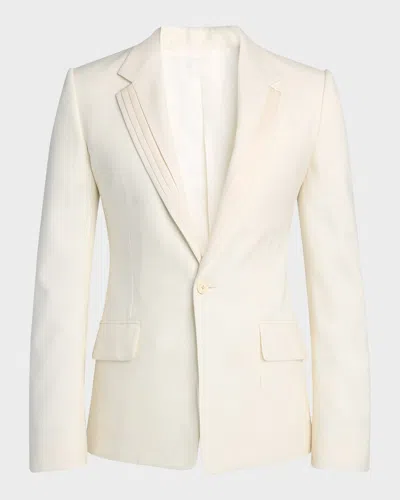 Alexander Mcqueen Men & Apos;s Wool Pleated-lapel Single-breasted Dinner Jacket In Gold