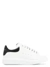 Alexander Mcqueen Leopard Sole Suede Heel Tab Leather Sneakers In White