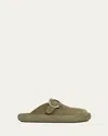 Alexander Mcqueen Men's Arc Suede Clogs In Mud