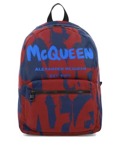 Alexander Mcqueen Men Backpacks In Blue