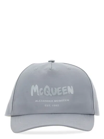 Alexander Mcqueen Men's Baseball Cap In Grey
