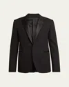 Alexander Mcqueen Men's Beaded Rose Wool And Satin Tuxedo Jacket In Black