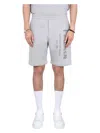 Alexander Mcqueen Men Bermuda Shorts With Graffiti Logo Print In Grey