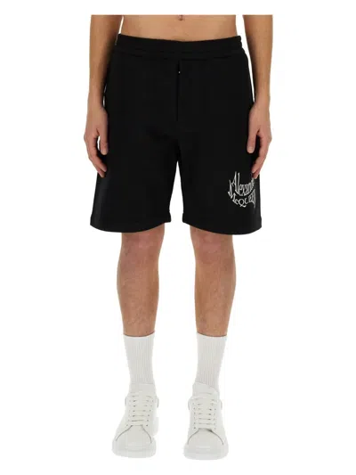 ALEXANDER MCQUEEN MEN'S BERMUDA WITH LOGO SHORTS