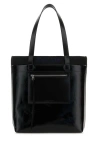 Alexander Mcqueen Glossy Finish Shopping Bag With Dual Handles In Black