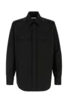 Alexander Mcqueen Men Black Cotton Shirt In Black
