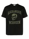 Alexander Mcqueen Logo Skull-print Cotton T-shirt In Blackkakhi