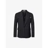 ALEXANDER MCQUEEN ALEXANDER MCQUEEN MEN'S BLACK HARNESS-STRAP TONAL-PANEL REGULAR-FIT WOOL BLAZER