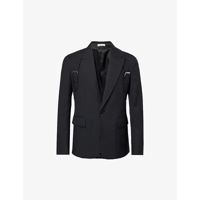 Alexander Mcqueen Wool Harness-detail Blazer In Black