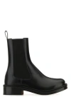 Alexander Mcqueen Ankle Boots Leather Round Toe In Black
