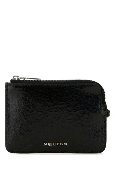 ALEXANDER MCQUEEN ALEXANDER MCQUEEN MEN BLACK LEATHER CARD HOLDER